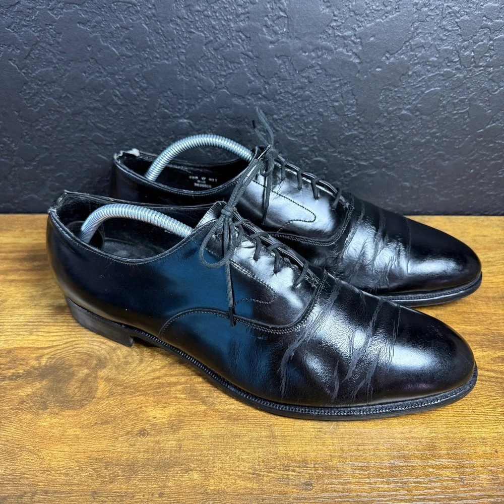 Brooks‎ Brothers Brooks English 911 Black Leather Oxford Mens 9C